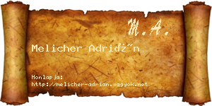 Melicher Adrián névjegykártya